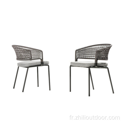 Chaise de salle à manger à corde extérieure de meubles de patio